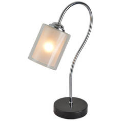 Настольные лампы декоративные лампа настольная ESCADA Alfy E27 1х60Вт хром черный