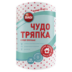 Тряпки и салфетки в рулонах тряпки в рулоне BAGI Чудо тряпка Супер прочная 33шт 20x20см