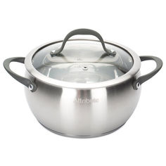 Кастрюли из нержавеющей стали кастрюля ATTRIBUTE Symphony 3,4л 20см нерж.сталь стекл. крышка индукция