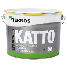 Краски для стен и потолков краска акрилатная ТEKNOS Teknospro Katto для потолков 2,7л белая, арт.ЭК000136936