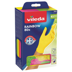 Перчатки одноразовые перчатки VILEDA Радуга 80шт/уп. размер M/L нитриловые