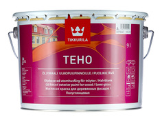 Краски и эмали фасадные краска алкидная фасадная TIKKURILA Teho для дерева база A 9л белая, арт.26060010160