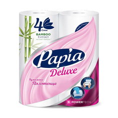 Бумажные полотенца полотенца бумажные PAPIA Deluxe 4-слойные 2шт/уп. 110 листов