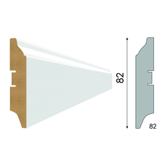 Плинтусы на основе МДФ плинтус МДФ STELLA 82 2000х82х16мм белый под покраску