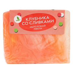 Мыло кусковое мыло МЫЛОВАРОВ Клубника со сливками глицериновое 100г