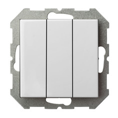Выключатели встраиваемые выключатель 3-клавишный LIREGUS Epsilon, без рамки, белый