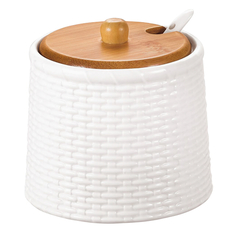 Сахарницы сахарница ATMOSPHERE Factura 350мл с ложкой фарфор, бамбук Atmosphere®