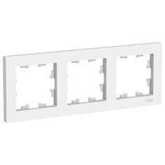 Рамки для розеток, выключателей, накладки декоративные рамка 3 поста Atlas Design белый Schneider Electric