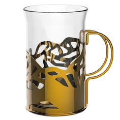 Кружки набор стаканов APOLLO Genio Cite Gold, 2 шт, 250 мл, стекло, нержавеющая сталь