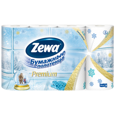 Бумажные полотенца полотенца кухонные ZEWA Премиум Декор 4шт/уп. 2-слойные