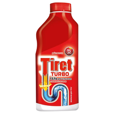 Средства для прочистки труб средство чистящее TIRET Turbo для удаления засоров в трубах гель 0,5л