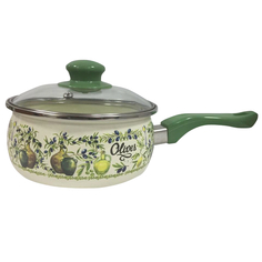 Ковши ковш METROT Олива 1,65л 16 см эмалированная сталь