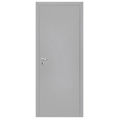 Двери межкомнатные полотно дверное ОЛОВИ М8 725мм глухое крашеное серое с замком и притвором Olovi