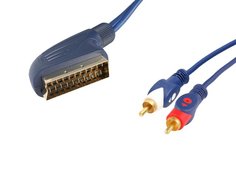 Кабели кабель Scart-2RCA Plug GODIGITAL 1115-1 1,0м син.