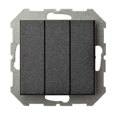 Выключатели встраиваемые выключатель 3-клавишный LIREGUS Epsilon, черный