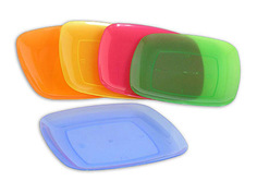 Тарелки пластмассовые тарелка ПОЛИМЕРБЫТ 24см квадратная пластик микс цвета