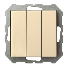 Выключатели встраиваемые выключатель 3-клавишный LIREGUS Epsilon, крем
