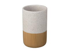 Стаканы для ванной стакан OFELIS Stone керамика/дерево беж, серый
