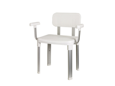 Стулья и сиденья для ванной комнаты стул-кресло PRIMANOVA 34х42см с подлокотниками белый