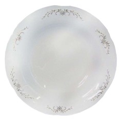Тарелки тарелка CMIELOW Камелия Серый орнамент 19см десертная фарфор