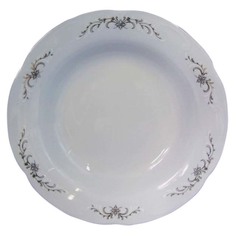 Тарелки тарелка CMIELOW Камелия Серый орнамент 24см обеденная фарфор
