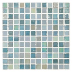 Плитка мозаика стеклянная мозаика стеклянная, 31,7х31,7х0,4 Perla Green, зелено-голубая Vidrepur
