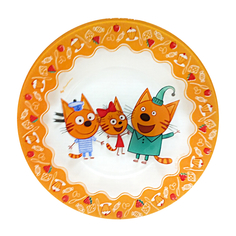 Тарелки , миски, пиалы детские тарелка PASABAHCE Три кота 19,5см десертная стекло