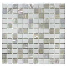 Плитка мозаика стеклянная мозаика стеклянная, 31,7х31,7х0,4 Astro Blanco, белая Vidrepur