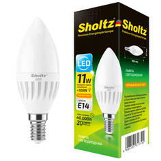 Лампы светодиодные лампа светодиодная SHOLTZ 11Вт E14 828лм 2700K 220В свеча