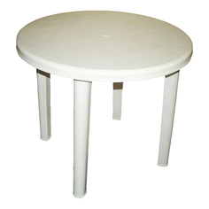 Пластиковая мебель стол круглый 900x750мм белый пластик