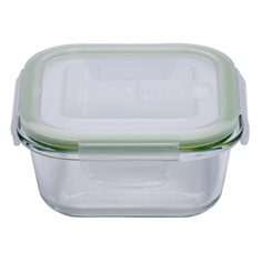 Контейнеры для СВЧ и холодильника контейнер для продуктов ELEY, 1,2 л, 18х18х8 см, жаропрочное стекло, пластик, квадратный, с 4-мя замками