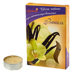 Свечи чайные свечи чайные CHAMELEON 6шт 3,75х 1,5см 4ч/г аромат ваниль