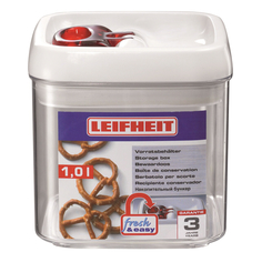 Банки, емкости для сыпучих продуктов контейнер для продуктов LEIFHEIT Fresh&Easy 1 л квадратный, пластиковый