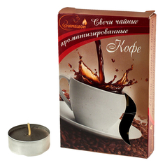 Свечи чайные свечи чайные CHAMELEON 6шт 3,75х 1,5см 4ч/г аромат кофе