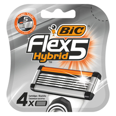 Сменные элементы к станкам для бритья кассеты BIC Flex 5 Hybrid 4шт