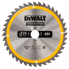 Полотна для дисковых пил диск пильный DEWALT по дереву 235х30мм 40 зубов