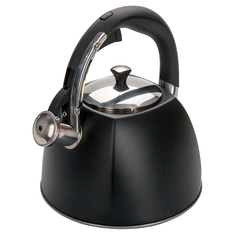 Чайники наплитные стальные чайник REGENT INOX со свистком 3л черный