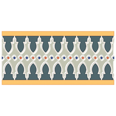 Декоры и бордюры для ванной плинтус настенный 12х25,1 MENARA, разноцветный микс Kerlife