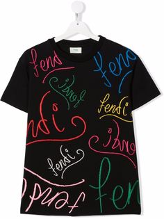 Fendi Kids футболка с логотипом