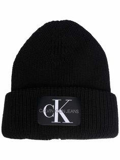 Calvin Klein шапка бини крупной вязки с логотипом