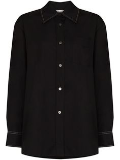 Our Legacy рубашка с вырезами с контрастной строчкой