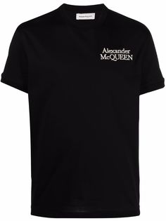 Alexander McQueen футболка с вышитым логотипом
