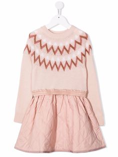 Moncler Enfant платье с узором фэр-айл
