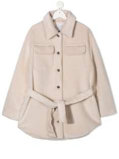 Brunello Cucinelli Kids пальто с поясом