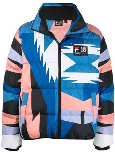 Marcelo Burlon County of Milan пуховик с геометричным принтом из коллаборации с FILA