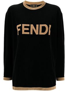 Fendi Pre-Owned футболка 1990-х годов с длинными рукавами и логотипом