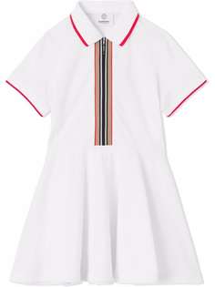 Burberry Kids платье с воротником поло с полосками Icon Stripe