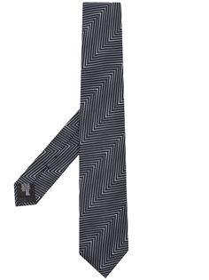 Giorgio Armani шелковый галстук с узором шеврон