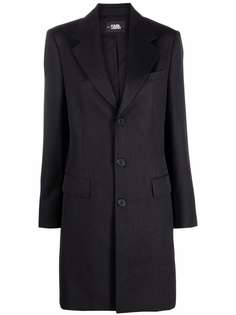 Karl Lagerfeld однобортное пальто с нашивкой