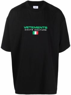 VETEMENTS футболка с вышитым логотипом